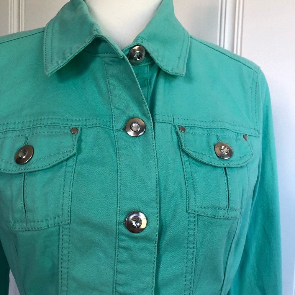 Baccini Teal Button Down Jacket - image 3